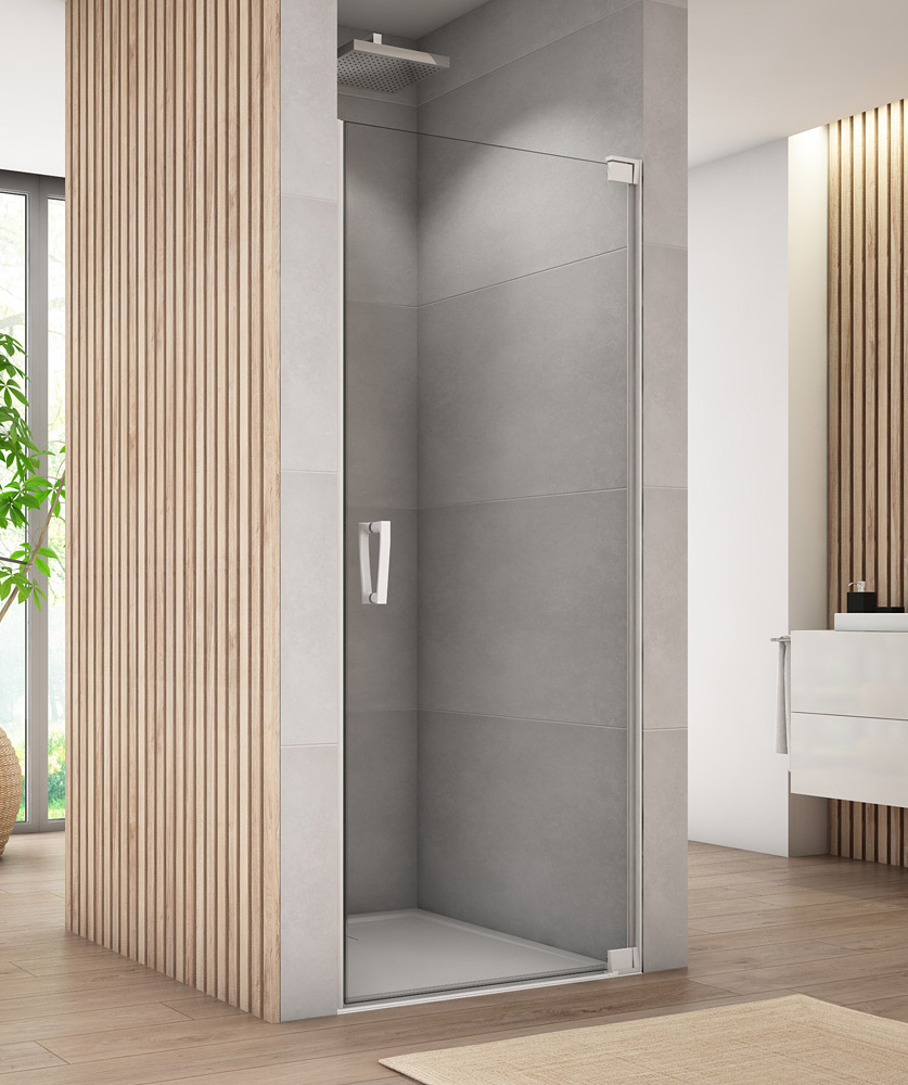 SanSwiss Cadura CA1 Drzwi Prysznicowe do 100x200 cm P NA WYMIAR czarna Szkło Przezroczyste (CA1DSM10607)